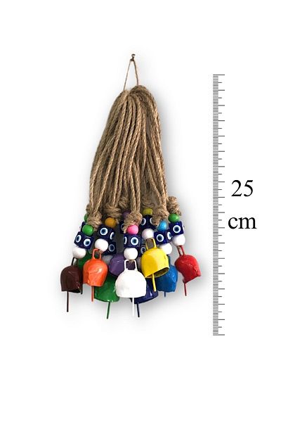 Art inside 10Pcs Colorful Bell Embellished with Evil Eye Beads Gift Wall Garden Balcony Door Decoration