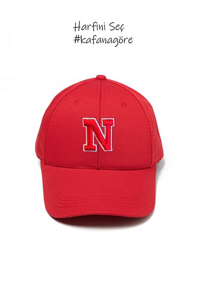 ŞapkaMania N - College Letter Basic Baseball Cap