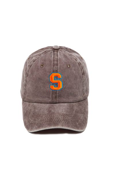 ŞapkaMania S College Letter Washed Baseball Cap