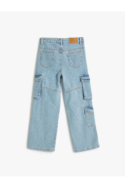 Koton Baumwoll-Cargo-Jeans – Hose mit Kappe und Taschen