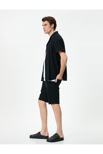 Koton Slim Fit Bermuda-Jeansshorts – mit Knöpfen und Taschen