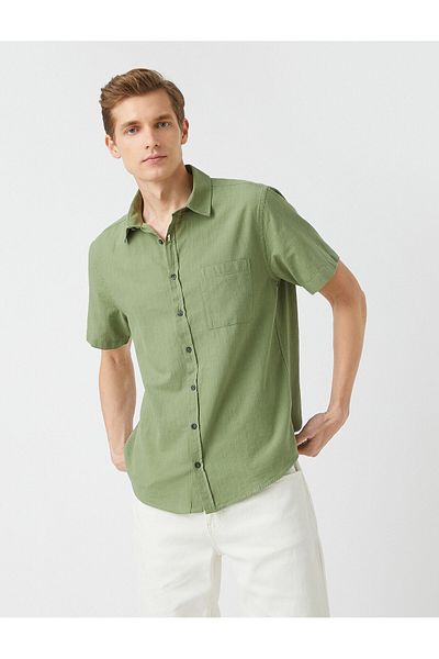 Koton Sommershirt Kurzarm Slim Fit