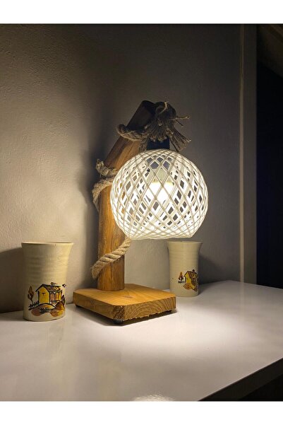 Parpaschi Monta Doğal Ağaç Otantik Seri Lambader Abajur Komidin Üstü Aydınlatma