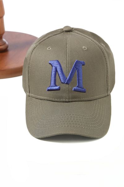 ŞapkaMania Navy Blue M Letter Basic Baseball Cap