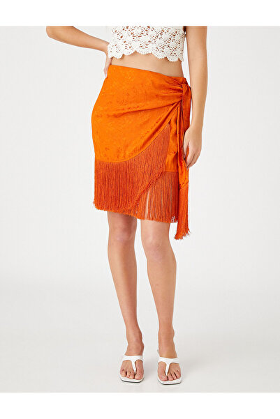 Koton Melis Ağazat X Koton - Bojtos kötött miniszoknya