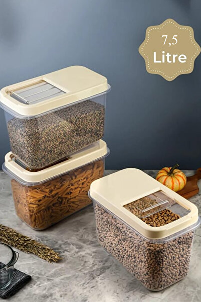 ThenTech 7,5 Litre Kuru Bakliyat Saklama Kabı Sürgülü Kapaklı Pratik Kullanım...