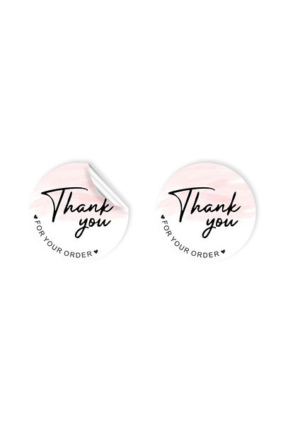 anka design Coated Sticker - 4X4Cm, 48 Pieces, Cargo Label & Packaging - Thank You for Your Order - 02