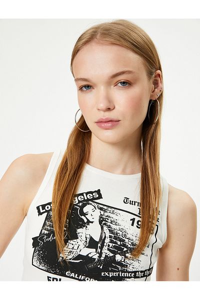 Koton Crew Neck Music Themed Printed Athlete