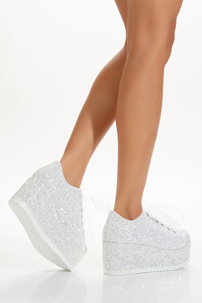 Ayakkabı Tutkusu Stilo ® Pantofi de mireasa cu toc inalt Pantofi cu toc cu pană Confortabil, lat, alb, strălucitor, pentru rochii