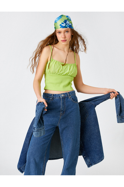 Koton Crop Atlet με λεπτές τιράντες και κορδόνι περίσφιξης