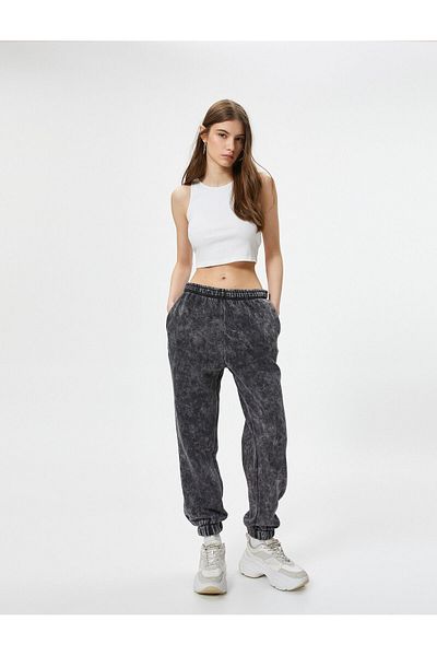 Koton Jogger Sweatpants Pale Effect Tie-Dye μοτίβο κορδέλα τσέπης Άνετη εφαρμογή