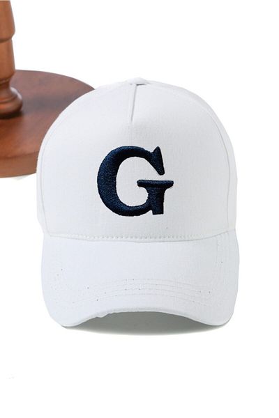 ŞapkaMania Navy Blue Letter G Luxury Gabardine Baseball Cap