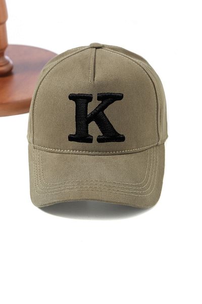 ŞapkaMania Luxury Gabardine Baseball Cap with Letter K