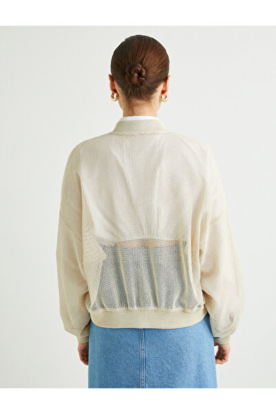 Koton Jachetă bomber cu fermoar cu guler cu sclipici