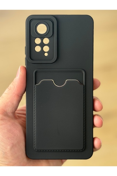 Fibaks Redmi Note 12 Pro Kılıf Kamera Korumalı Arkası Kartlıklı Cüzdanlı Kırm...