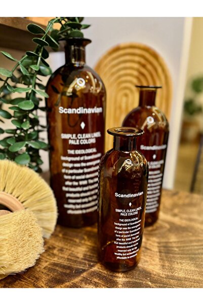 Levn Home Dekoratif Yazılı Amber Küçük Boy Cam Vazo Pinterest