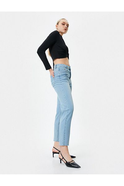 Koton Mom Fit Jeans Volný střih Lehká hubená noha - Mom Jean
