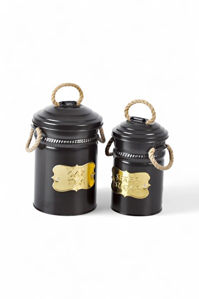 Milenay ? Gold Detailed Metal Tea and Candy Storage Container Set – Elegant Layout in the Kitchen