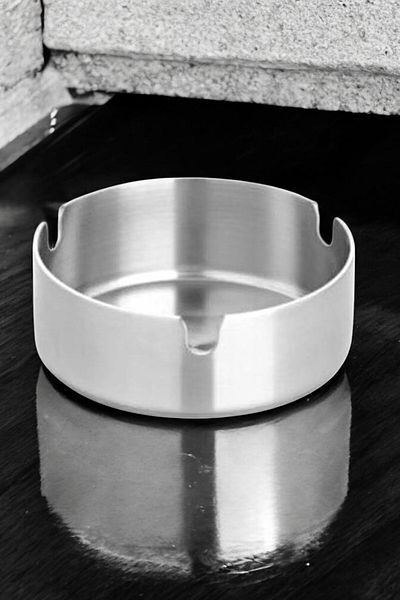 CocoVia Large Size Stainless Steel Ash Tray Chrome Scotch Ashtray 10 cm (1 Pcs)