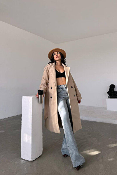 XXL BUTİK Palton de damă XXL Butik, bej, din țesătură importată, NBMYLK26