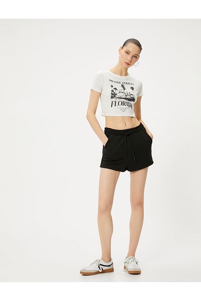 Koton Women's Black Shorts - 4sal40014ık