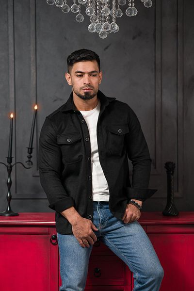ADVANTE Slimfit Double Cover Pocket Unlined Stamped Shirt