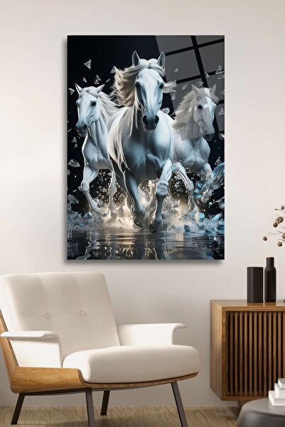 HMDS CONCEPT Pictură pe sticlă Calii albi 73