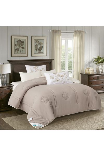 Donetella 4-Piece Comforter Set – Single Size 170x230 cm, Microfiber, Digital Quilted 350 Gsm Filling