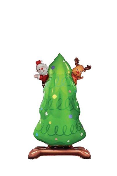 ZEAP Çam Ağacı Geyik ve Noel Baba Yılbaşı Folyo Balon 63x34 cm
