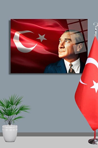 HMDS CONCEPT Atatürk și steagul turcesc pictură pe sticlă 97