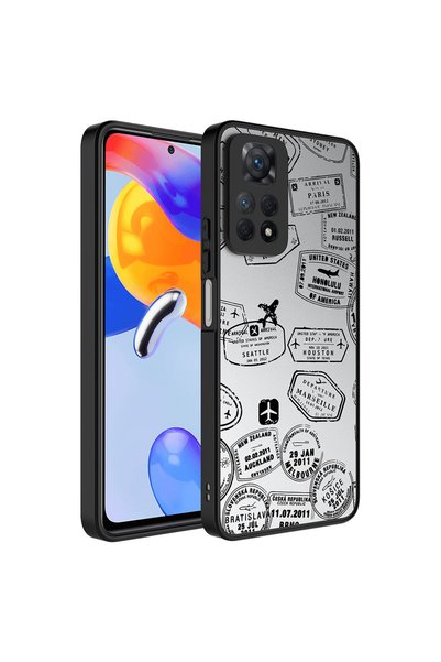 Ummeslem غطاء مرآة لامع مع حماية للكاميرا بنمط مرآة متوافق مع هاتف Redmi Note...