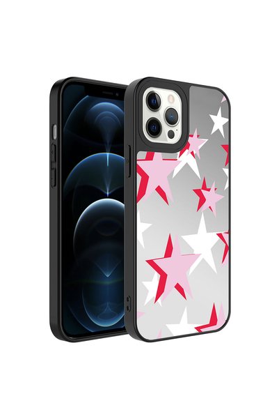 Ummeslem غطاء مرآة لامع متوافق مع هاتف iPhone 12 Pro Max مع حماية للكاميرا بن...