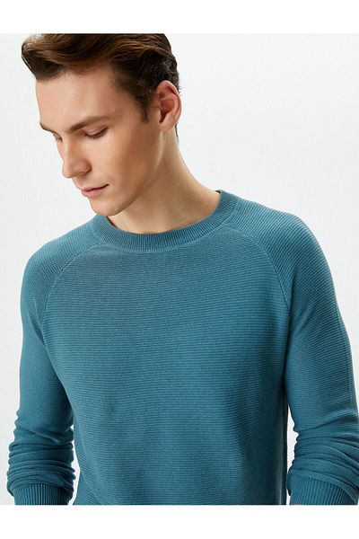 Koton Tricotaj Pulover Basic Decolteu Crew mânecă Raglan Bumbac