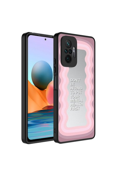 Ummeslem غطاء مرآة متوافق مع هاتف Xiaomi Redmi Note 10 Pro، غطاء لامع مع حماي...