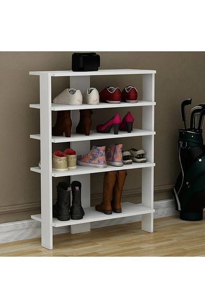 Oak House Modern White Shoe Rack