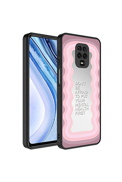 TechTrove Redmi Note 9S Kılıf Aynalı Desenli Kamera Korumalı Parlak Darbe Emi...