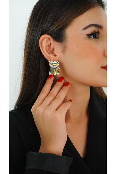 TRENDTAKI tablo küpe altın kaplama 0057