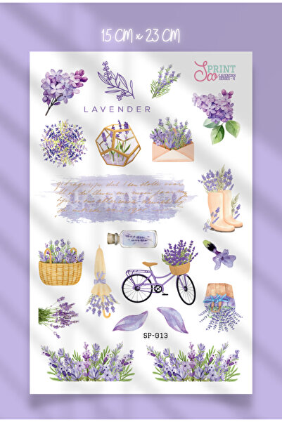 SooPRINT Lavender Sticker Koleksiyonu _ Scrapbook / Bullet Journal / Çiçek Te...