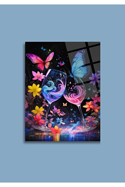 HMDS CONCEPT Pictură pe sticlă cu fluturi 72