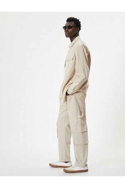 Koton Classic Shirt Button Long Sleeve Pocket Cotton Regular Fit
