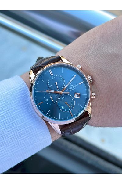 Daniel Klein 3 Atm Leather Band - Men's Wrist Watch for Engagement and Groom Edk.13834-3