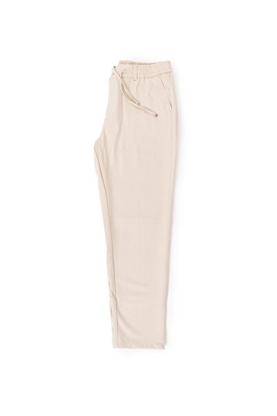 DAHA Erkek Taş Rengi Yandan Cepli Bağcıklı Beli Lastikli Kemerli 968 Jogger Pantolon