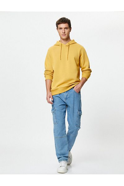 Koton Basic Hooded Sweat Μακρύ μανίκι ανασηκωμένο