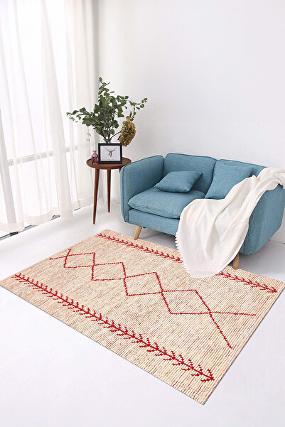 Viyana Home Digital Non-Slip Modern Straw Look Jute Model Washable Runner Kitchen Living Room Carpet