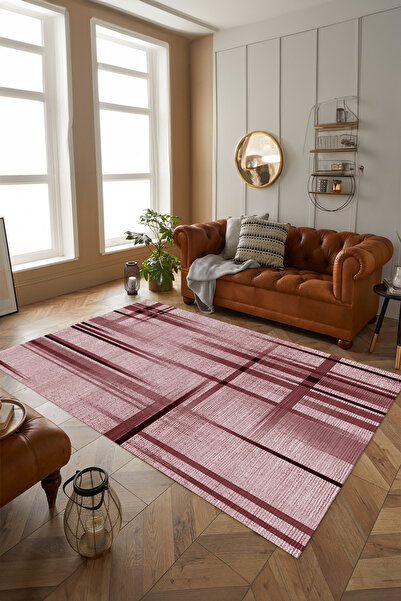 Viyana Home Digital Non-Slip Colorful Modern Pattern Jute Model Washable Floor Mat Kitchen Living Room Carpet