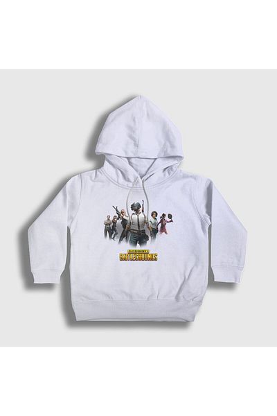 Presmono Hanorac cu glugă unisex alb Team Pubg pentru copii 30727tt