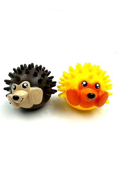 Tasma Market Set of 2 Sounded Hedgehog Teether and Anti Tartar Dog Play Balls