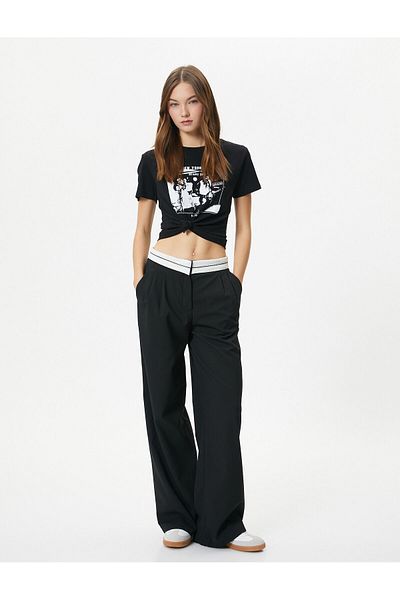 Koton Music Themed Printed T-Shirt Short Sleeve Crew Neck Cotton