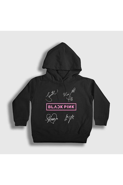 Presmono Унисекс детски суитшърт с качулка Black Signs Blackpink 19639tt