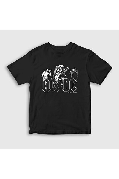 Presmono Unisex Kids Black Be Rock Ac/dc T-shirt 5814tt